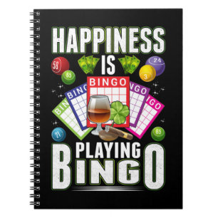 Lycklig Bingo Player Manar Women Funny Bingo Anteckningsbok