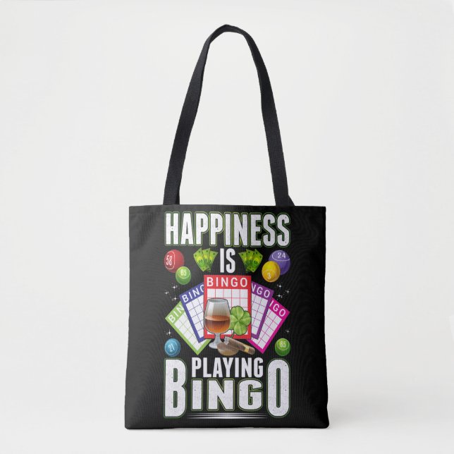 Lycklig Bingo Player Manar Women Funny Bingo Tygkasse (Framsida)