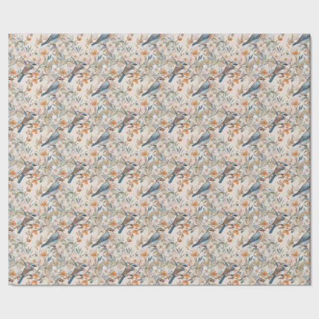 Lycklig Birds Watercolor Presentpapper (Seam)