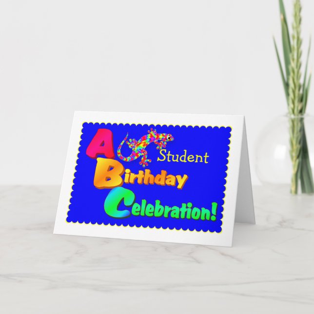 Lycklig Birtday Student Salamander Kort (Framsida)