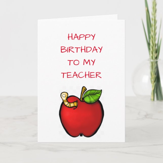 LYCKLIG **BIRTHDAG** TILL MIN ***TEACHER*** KORT (Framsida)