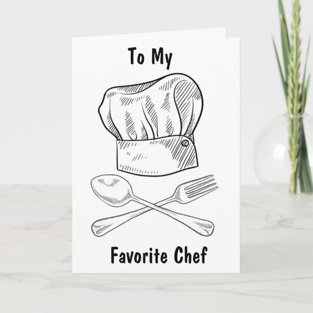 LYCKLIG * BIRTHDAY * TILL MIN *FAVORITCHEF * HELGKORT (Framsida)