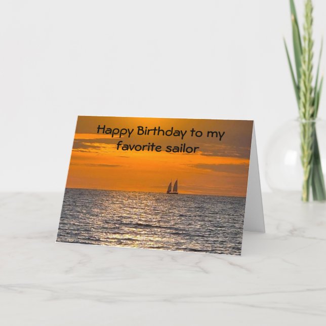 LYCKLIG "BIRTHDAY" TO *MY FAVORITE SAILOR * KORT (Framsida)
