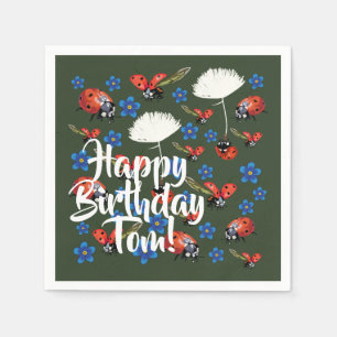 Lycklig Birthdya Loely Vår Pappra Napkins Pappersservett