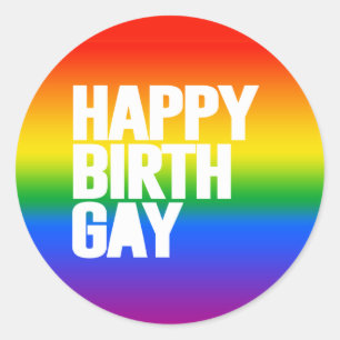 Lycklig Birthgay Runt Klistermärke