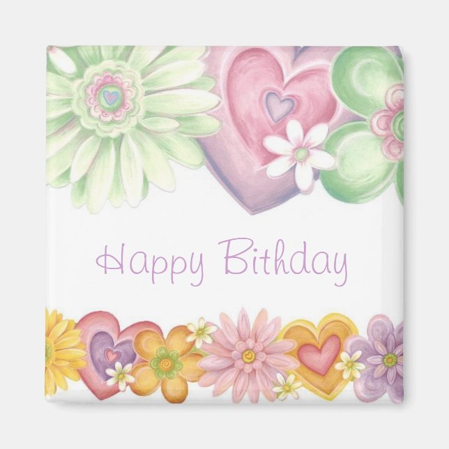 Lycklig bithday för evigt magnet (Framsidan)