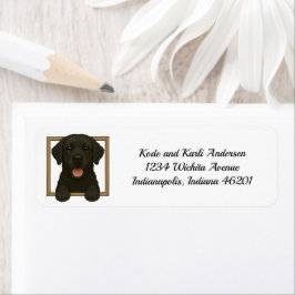 Lycklig Black Labrador Retriever Returadress Etikett