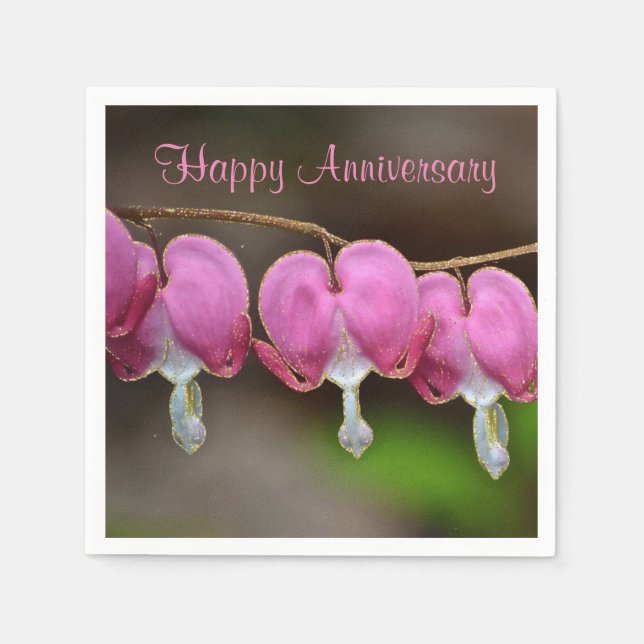 Lycklig Bleeding Hearts på årsdagen Pappersservett (Framsidan)