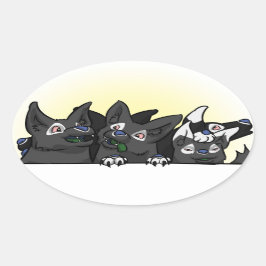 Lycklig Blitz Valp Sticker Ovalt Klistermärke
