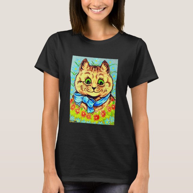 Lycklig blomkatt av Louis Wain T Shirt (Framsida)