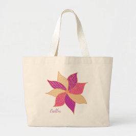 Lycklig-blomma tote-bag mini tygkasse
