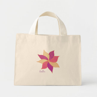 Lycklig-blomma tote-bag mini tygkasse