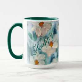 Lycklig Blommigt Kaffe Mugg