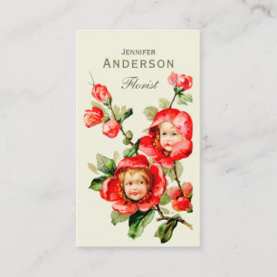 Lycklig blommor Söta flickor i blomhuvuden CC1216 Visitkort