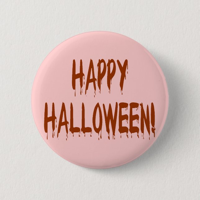 Lycklig Bloody Halloween Knapp (Framsida)