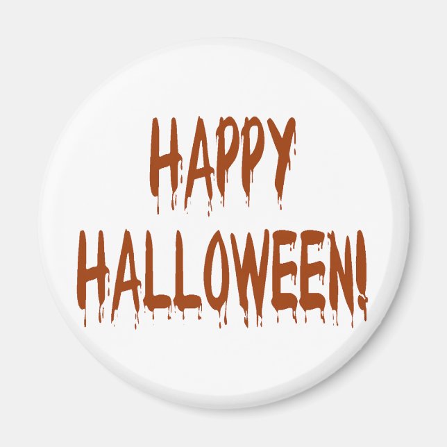 Lycklig Bloody Halloween Magnet (Framsidan)