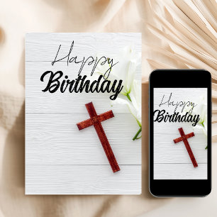 Lycklig Blsed KJV Bible Verse Birthday Card Hälsningskort