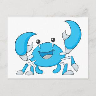 Lycklig Blue Crab Vykort