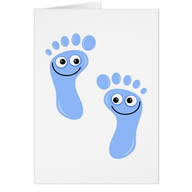 Lycklig Blue Feet Hälsningskort (Framsidan)