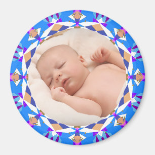Lycklig Blue Nyfödd bebis Boy Girl Parts Gift Phot Magnet