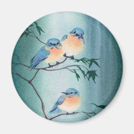 LYCKLIG BLUEBIRDS av SHARON SHARPE Magnet