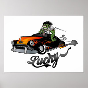 "Lycklig" bly- Sledkonstaffisch Poster
