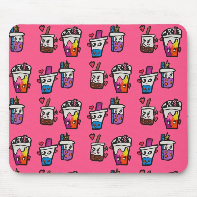 Lycklig Boba Tea Bubble Teas Bobas Kawaii Musmatta (Framsidan)