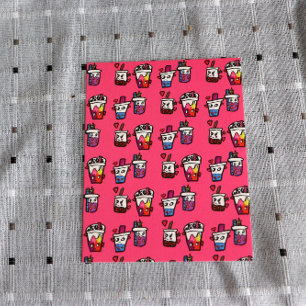 Lycklig Boba Tea Bubble Teas Bobas Kawaii Vykort