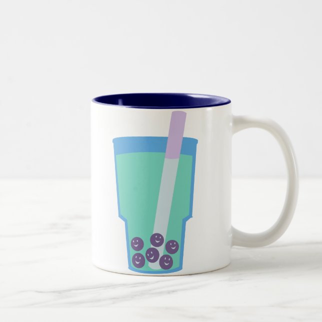 Lycklig Boba Tea Bubbles Två-Tonad Mugg (Höger)