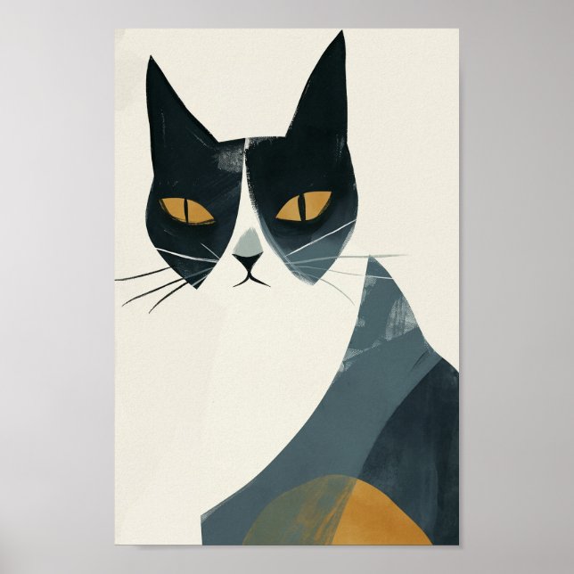 Lycklig Boho Cat Poster (Framsidan)