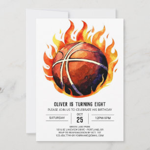 Lycklig Boho Net Basketball Birthday Inbjudningar