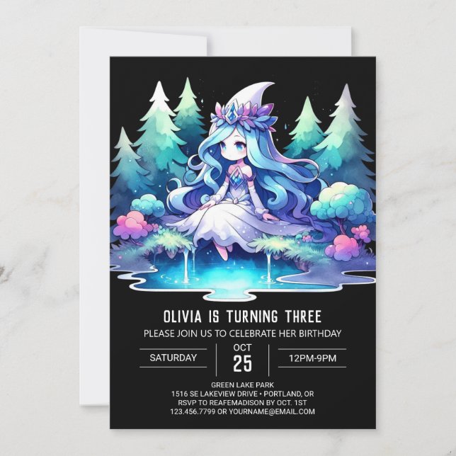 Lycklig Boho Princess Birthday Inbjudningar (Framsida)