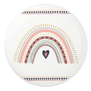 Lycklig Boho Regnbåge Modern Minimal Trend Chic Knopp