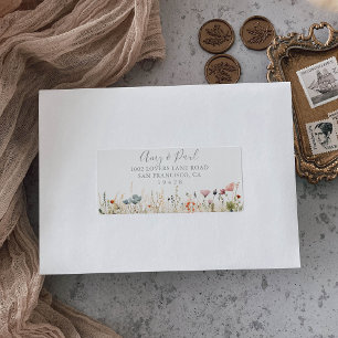 Lycklig Boho Vildblomma Bröllop RSVP-adress Adressetikett