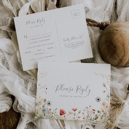 Lycklig Boho Vildblomma Meny Val RSVP Postkort