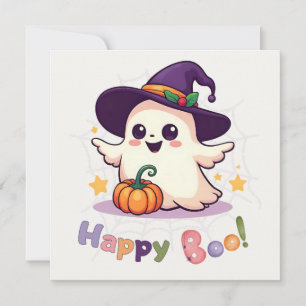 Lycklig Boo Cute Ghost-platta kort