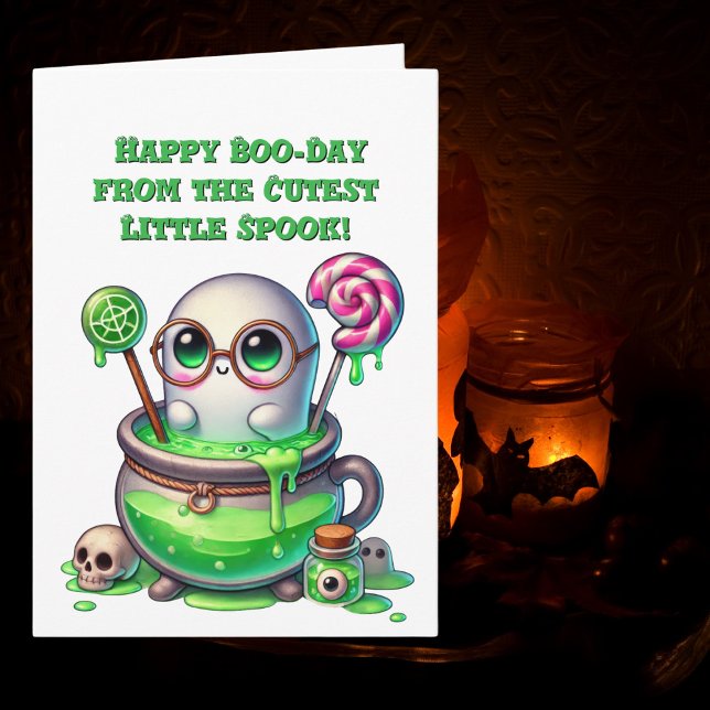 Lycklig Boo Day Cute Ghost-fotohalloween-kort Kort (Skapare uppladdad)