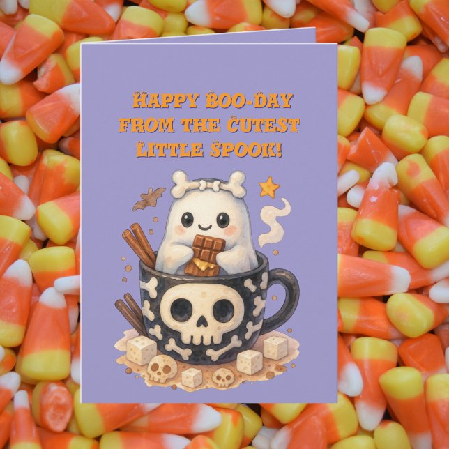 Lycklig Boo Day Cute Ghost-fotohalloween-kort Kort (Skapare uppladdad)