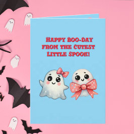 Lycklig Boo Day Cute Ghost-fotohalloween-kort Kort