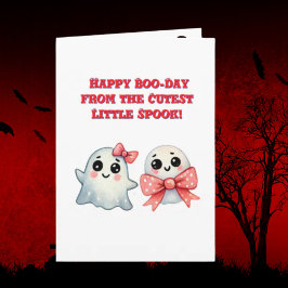 Lycklig Boo Day Cute Ghost-fotohalloween-kort Kort