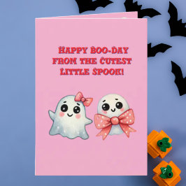 Lycklig Boo Day Cute Ghost-fotohalloween-kort Kort
