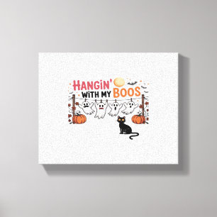 Lycklig Boo Day Ghost Cat PNG - Spooky Cute Oversi Canvastryck