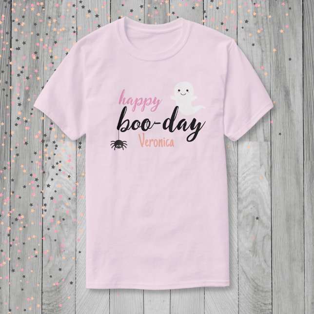 Lycklig Boo Day Halloween Birthday T Shirt (Custom Halloween Birthday Shirt)