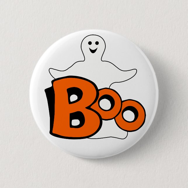 Lycklig Boo Ghost Knapp (Framsida)