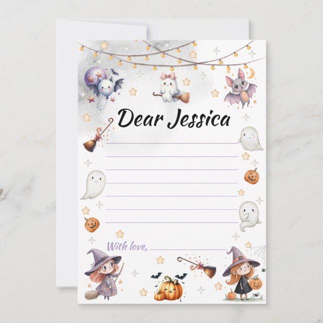 Lycklig Boo Halloween Ghost Säsong Julkort (Framsida)