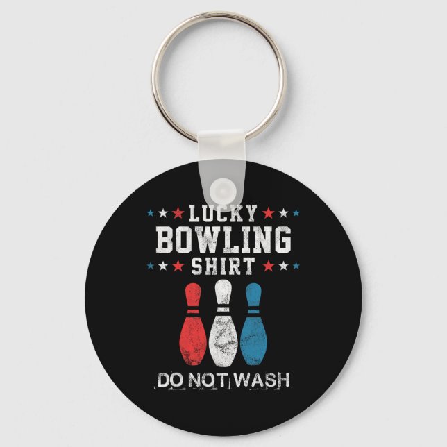 Lycklig Bowlingpresent För Män Make Pappa Eller Po Nyckelring (Framsida)