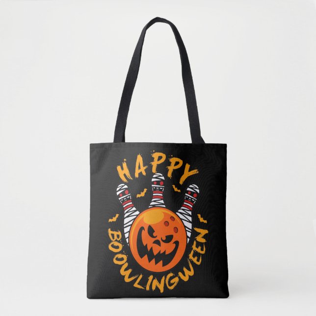 Lycklig Bowlingween Halloween Bowling Tygkasse (Framsida)