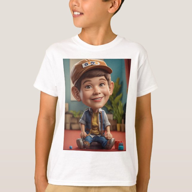 Lycklig Boy T Shirt (Framsida)
