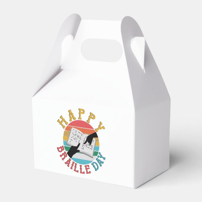 Lycklig Braille Day Presentaskar (Framsidan Sidan)