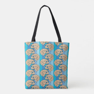 Lycklig Brain Tote Bag Tygkasse